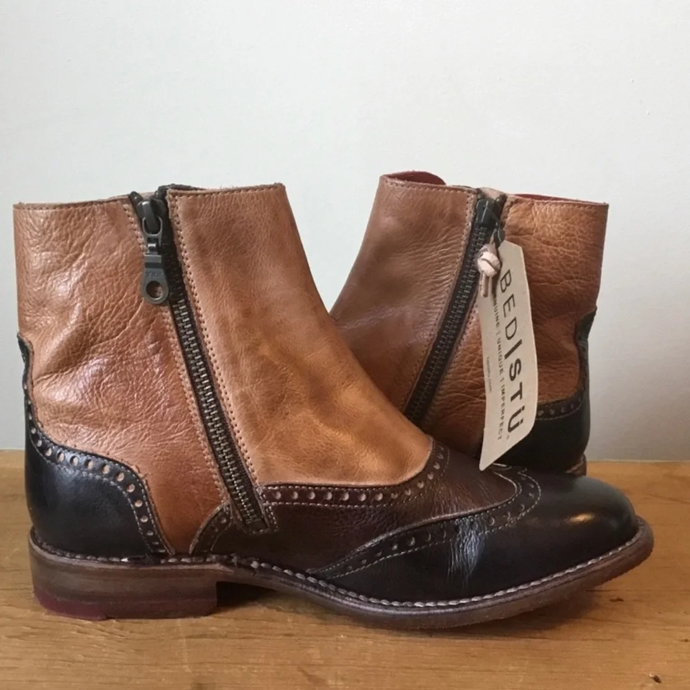 BedStu Odessa Leather Ankle Bootie Size 7 - Picture 6 of 8